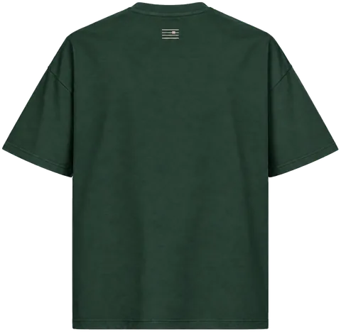 Tee 240 in Wild Green, a deep forest green, back view.